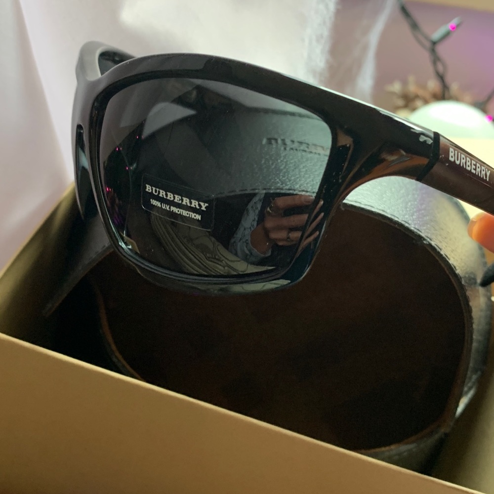 Authentic BURBERRY 66 rectangular acetate logo Sunglasses - Picture 11 of 12